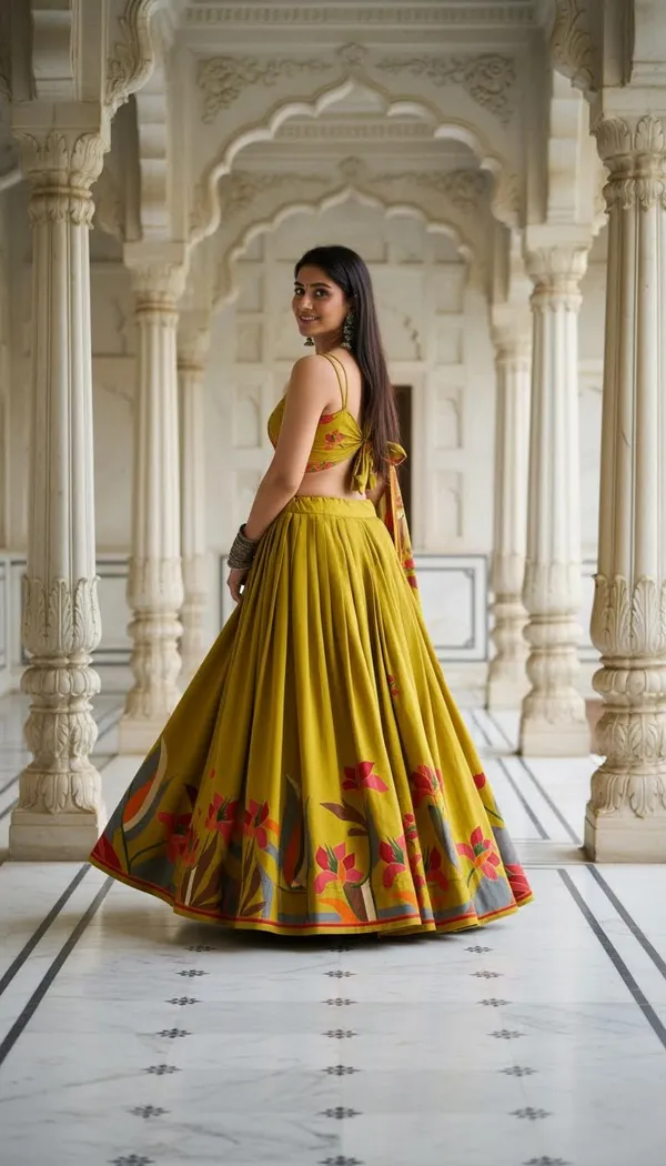 Mustard_Dola_Silk_Patola_Foil_Print_Lehenga_Choli_For_Women