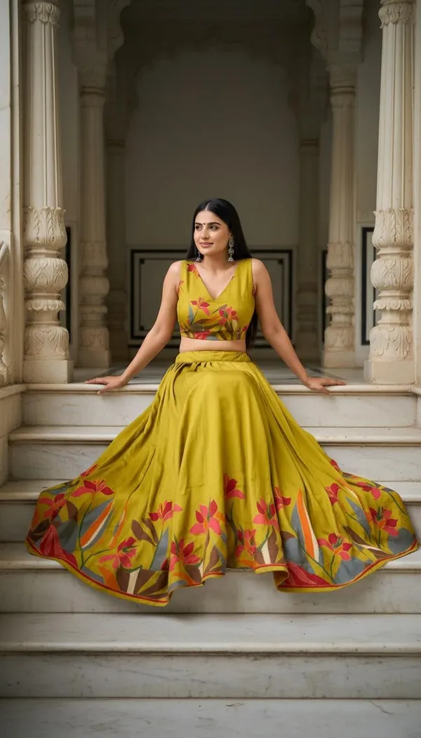 Mustard_Dola_Silk_Patola_Foil_Print_Lehenga_Choli_For_Women