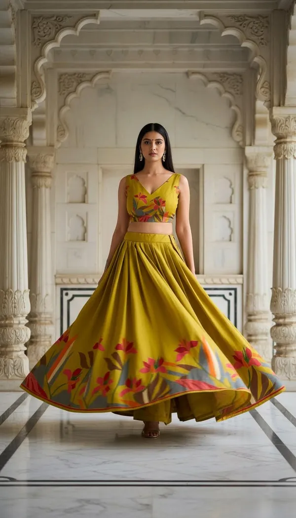 Mustard_Dola_Silk_Patola_Foil_Print_Lehenga_Choli_For_Women
