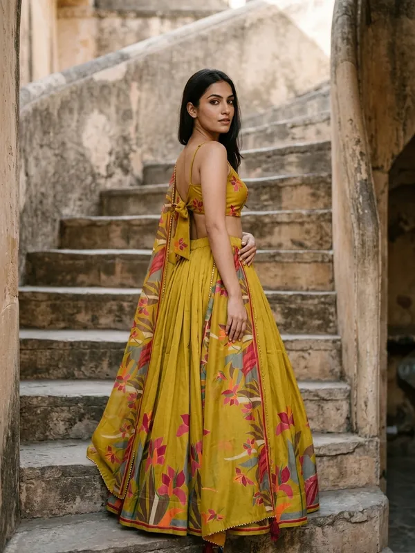 Mustard_Dola_Silk_Patola_Foil_Print_Lehenga_Choli_For_Women