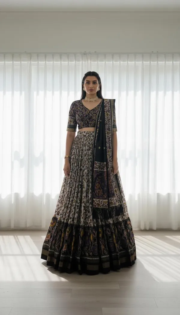 Black_Dola_Silk_Patola_Foil_Print_Lehenga_Choli_For_Women