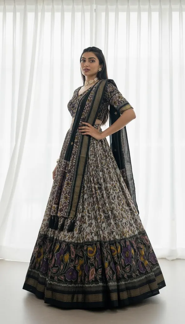 Black_Dola_Silk_Patola_Foil_Print_Lehenga_Choli_For_Women