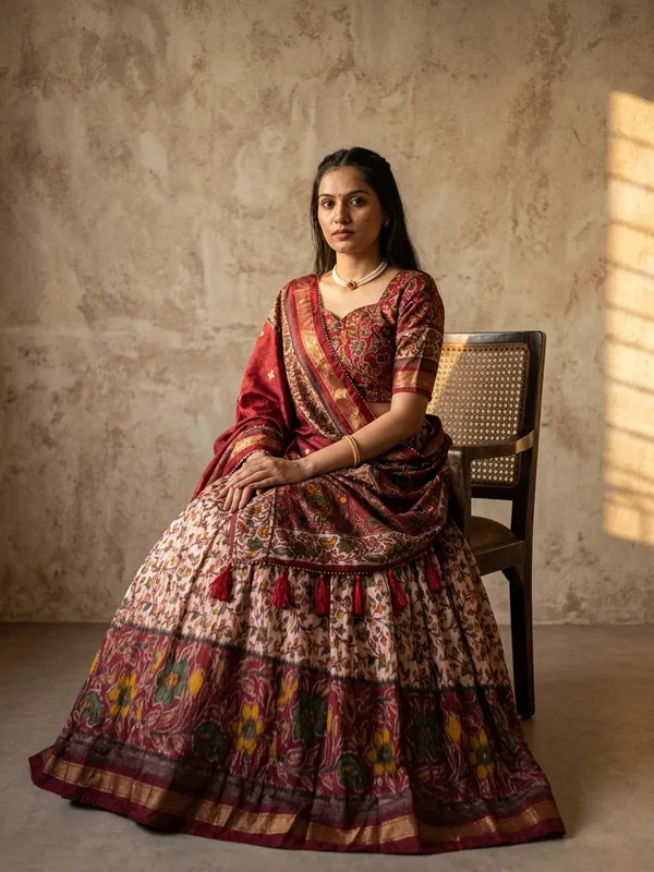 Maroon_Dola_Silk_Patola_Foil_Print_Lehenga_Choli_For_Women