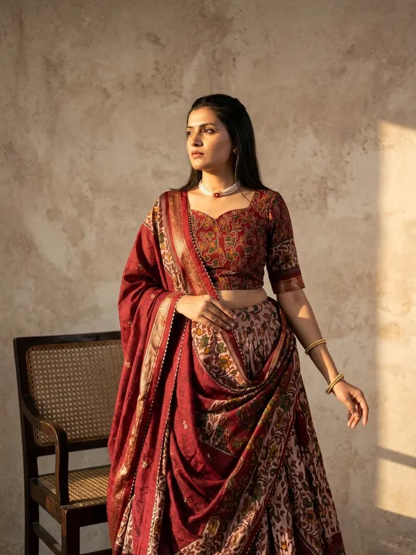 Maroon_Dola_Silk_Patola_Foil_Print_Lehenga_Choli_For_Women
