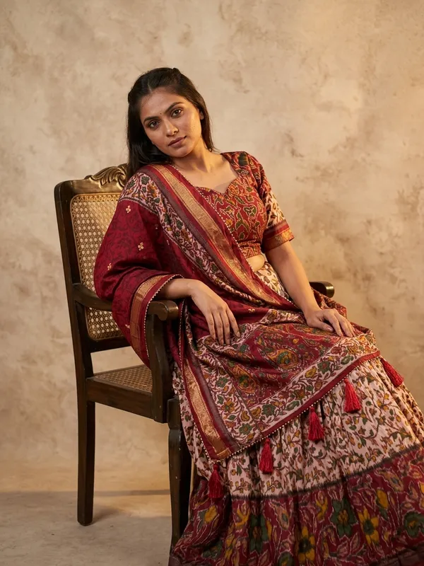 Maroon_Dola_Silk_Patola_Foil_Print_Lehenga_Choli_For_Women