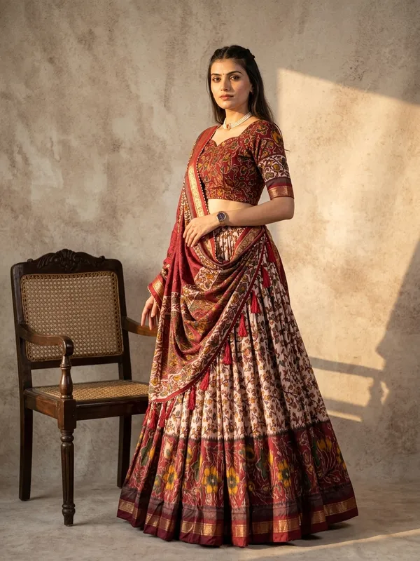 Maroon_Dola_Silk_Patola_Foil_Print_Lehenga_Choli_For_Women