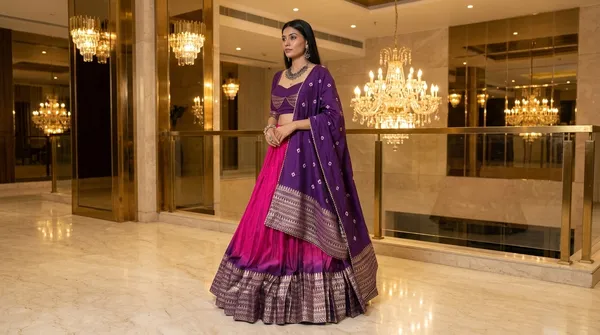 Pink_Dola_Silk_Bandhani_Print_Lehenga_Choli_For_Women