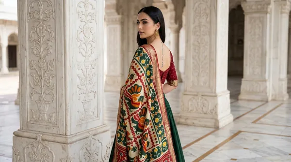 Green_Dola_Silk_Patola_Print_Lehenga_Choli_For_Women