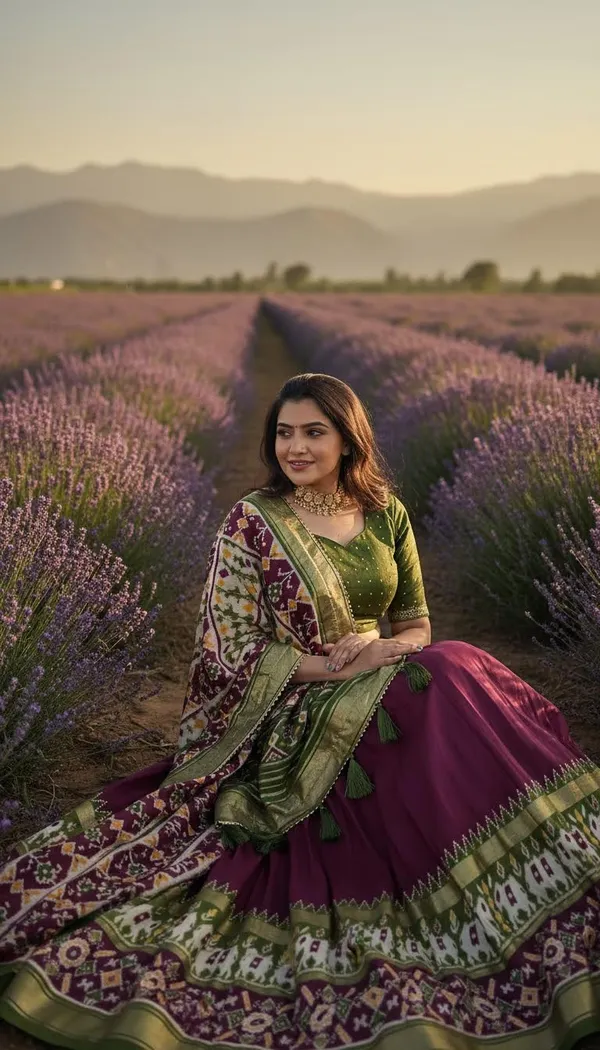Wine_Dola_Silk_Patola_Foil_Print_Lehenga_Choli_For_Women