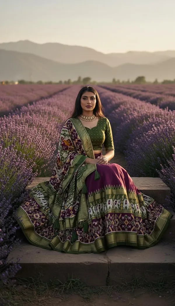 Wine_Dola_Silk_Patola_Foil_Print_Lehenga_Choli_For_Women