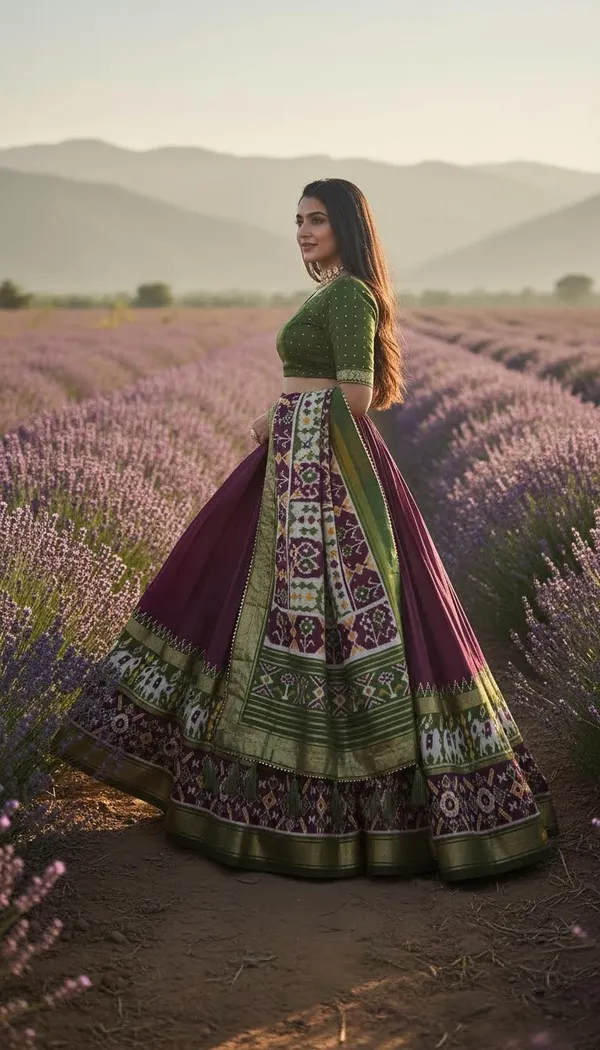 Wine_Dola_Silk_Patola_Foil_Print_Lehenga_Choli_For_Women