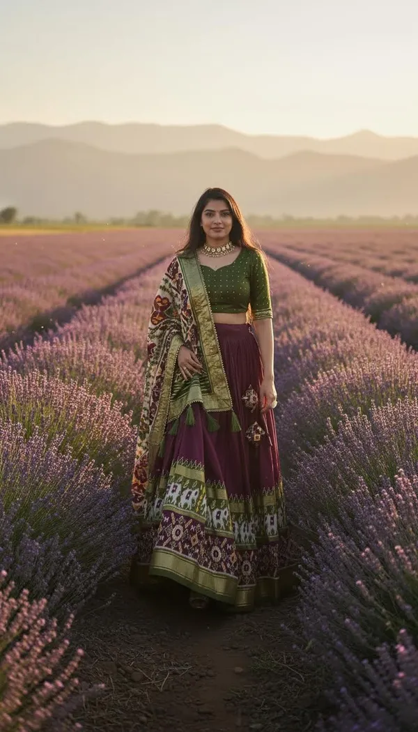Wine_Dola_Silk_Patola_Foil_Print_Lehenga_Choli_For_Women
