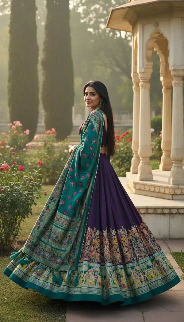 Purple_Dola_Silk_Patola_Print_Lehenga_Choli_For_Women