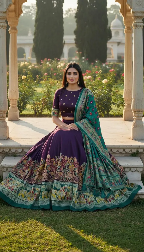 Purple_Dola_Silk_Patola_Print_Lehenga_Choli_For_Women
