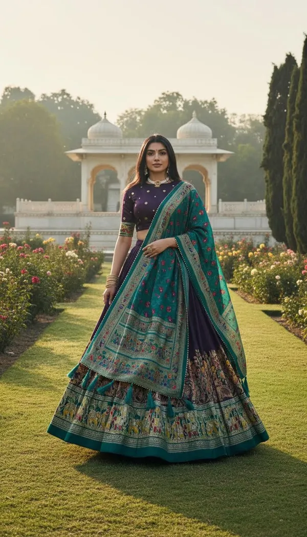 Purple_Dola_Silk_Patola_Print_Lehenga_Choli_For_Women