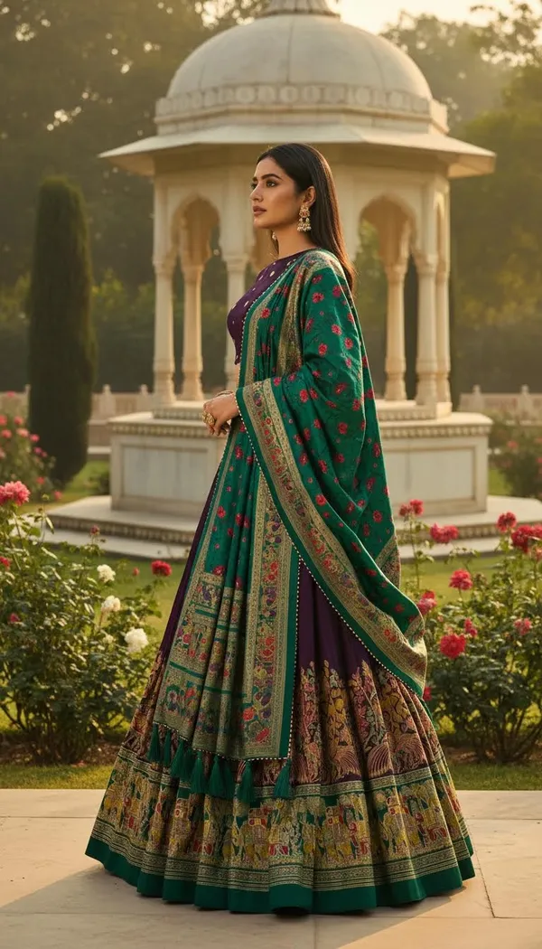 Purple_Dola_Silk_Patola_Print_Lehenga_Choli_For_Women
