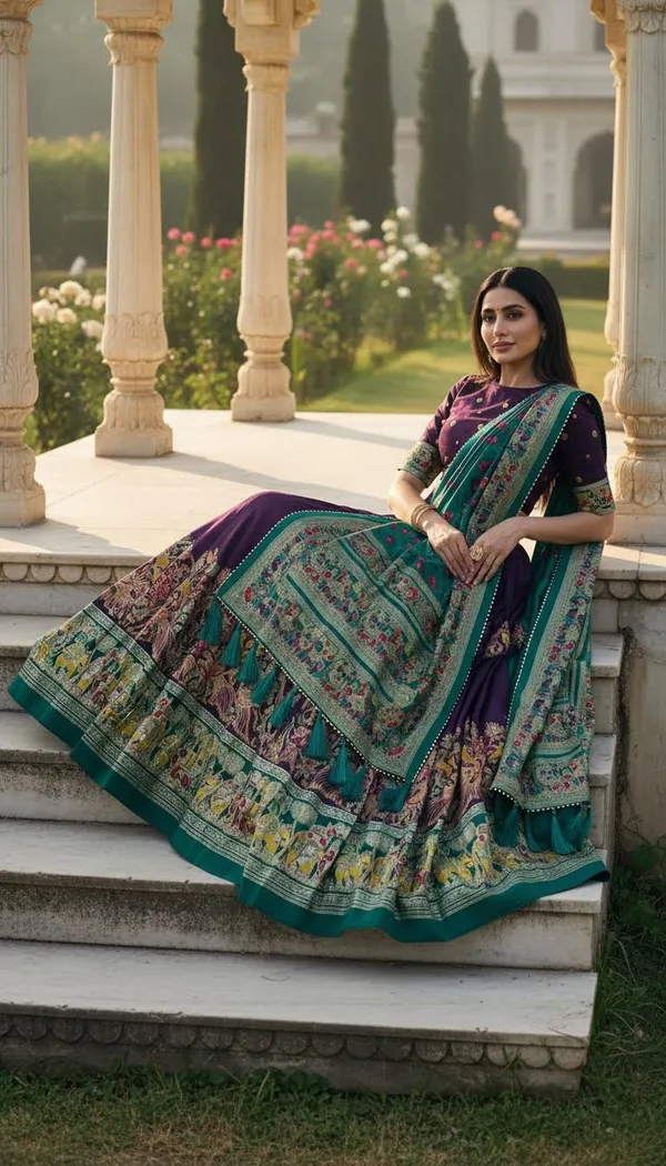 Purple_Dola_Silk_Patola_Print_Lehenga_Choli_For_Women