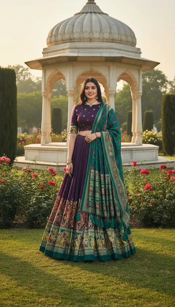 Purple_Dola_Silk_Patola_Print_Lehenga_Choli_For_Women