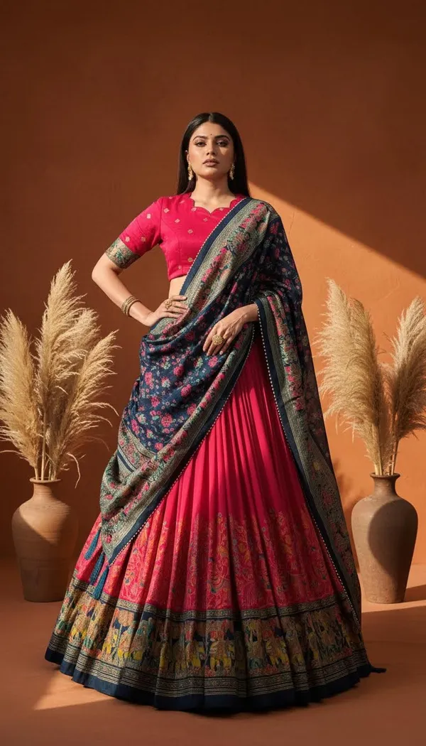 Red_Dola_Silk_Patola_Print_Lehenga_Choli_For_Women