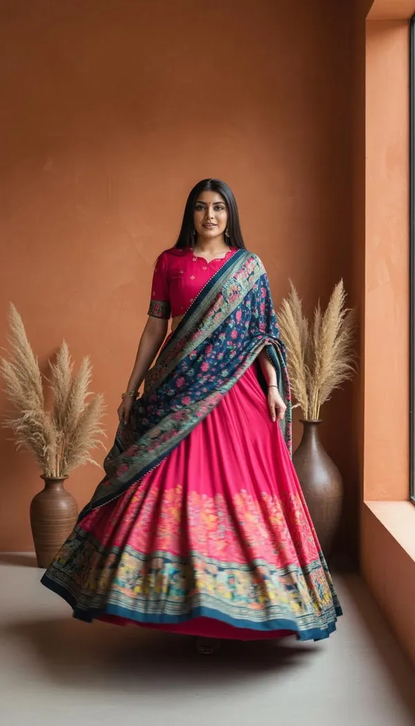 Red_Dola_Silk_Patola_Print_Lehenga_Choli_For_Women