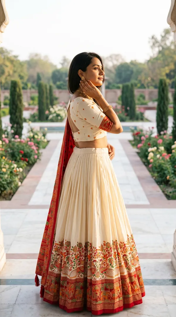 White_Dola_Silk_Patola_Print_Lehenga_Choli_For_Women