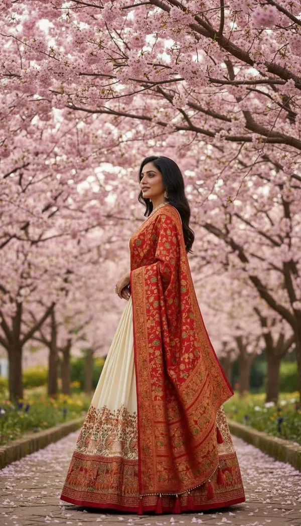 White_Dola_Silk_Patola_Print_Lehenga_Choli_For_Women