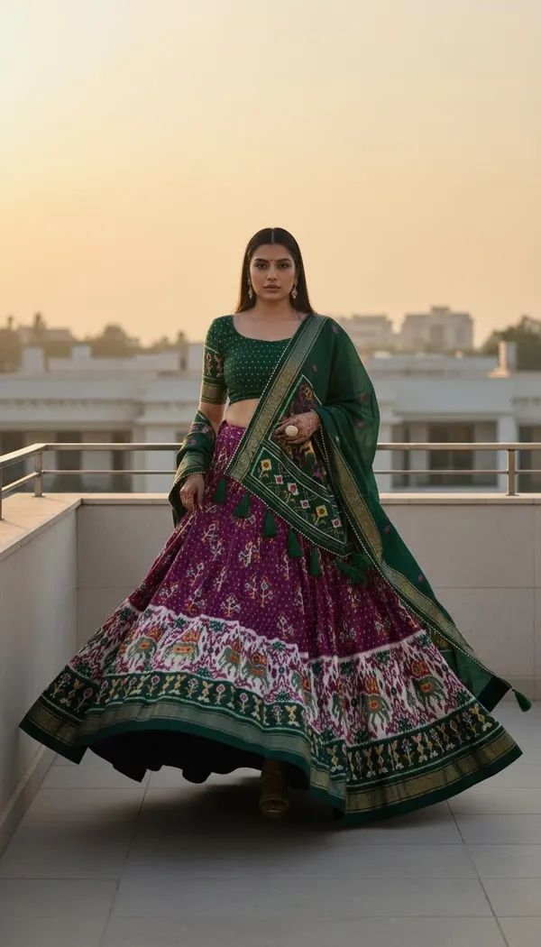 Purple_Dola_Silk_Patola_Print_Lehenga_Choli_For_Women