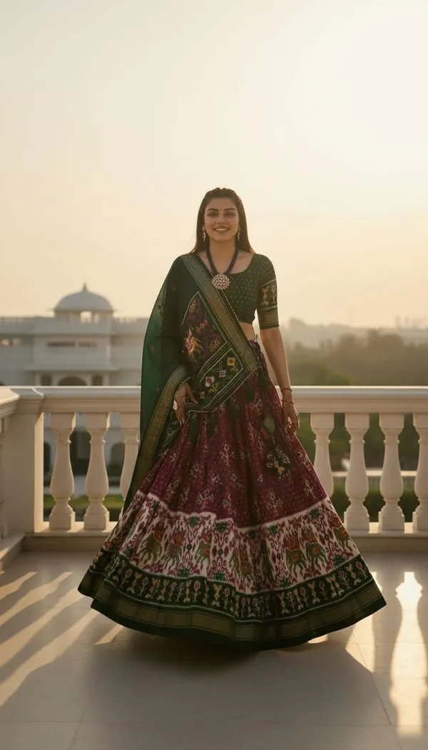 Purple_Dola_Silk_Patola_Print_Lehenga_Choli_For_Women