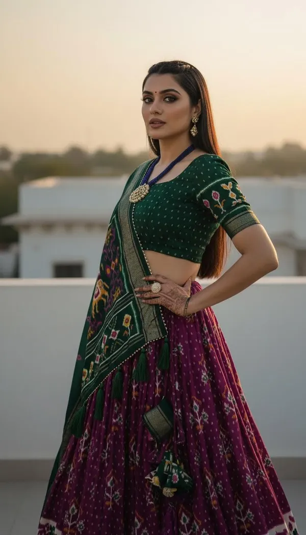 Purple_Dola_Silk_Patola_Print_Lehenga_Choli_For_Women