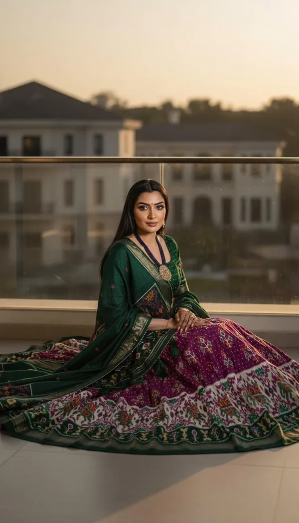 Purple_Dola_Silk_Patola_Print_Lehenga_Choli_For_Women