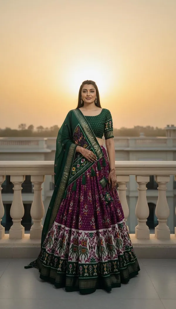 Purple_Dola_Silk_Patola_Print_Lehenga_Choli_For_Women