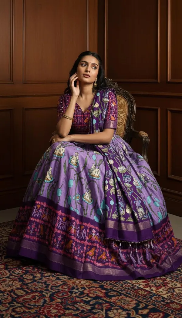 Lavender_Dola_Silk_Patola_Print_Lehenga_Choli_For_Women