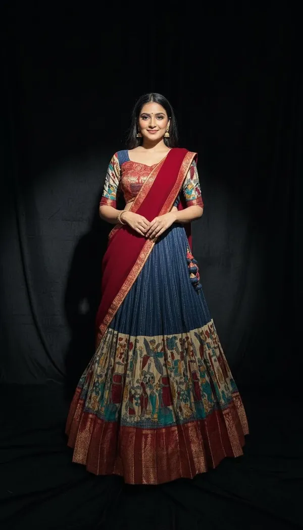Blue_Dola_Silk_Patola_Print_Lehenga_Choli_For_Women
