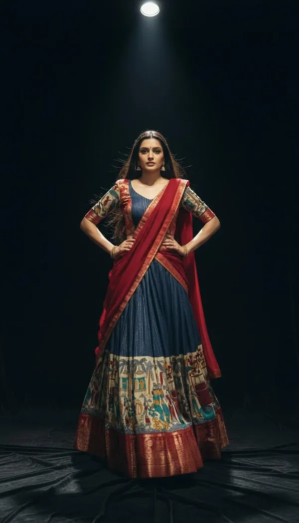 Blue_Dola_Silk_Patola_Print_Lehenga_Choli_For_Women