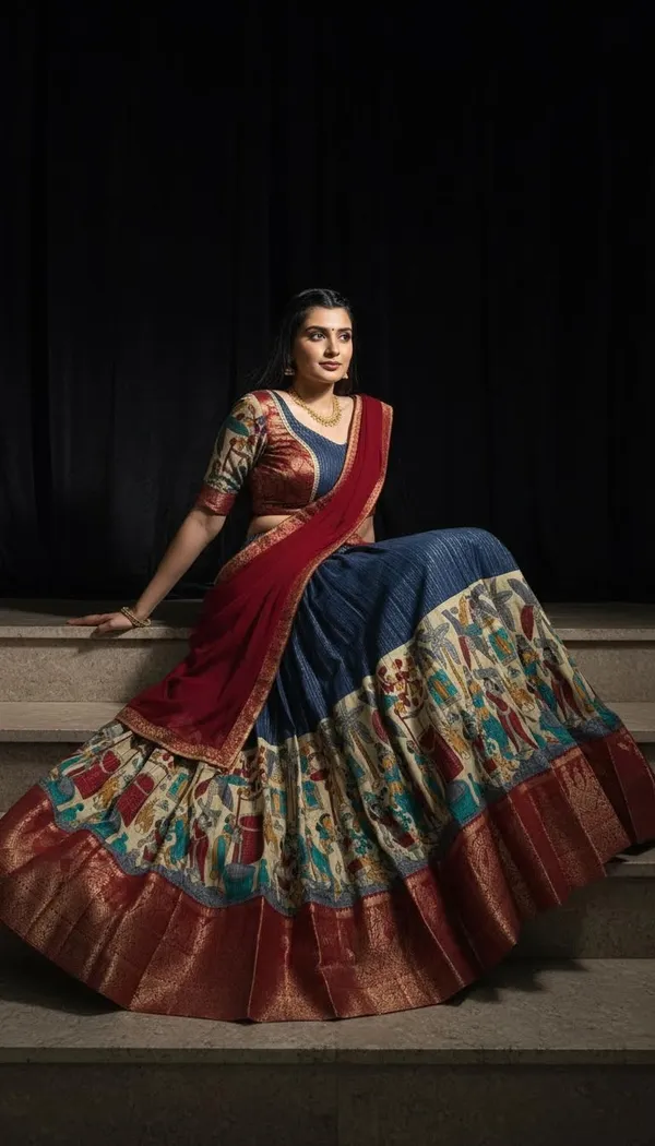 Blue_Dola_Silk_Patola_Print_Lehenga_Choli_For_Women