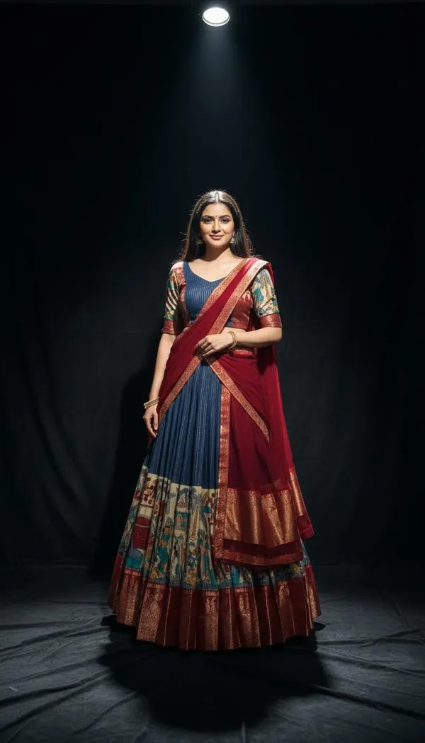 Blue_Dola_Silk_Patola_Print_Lehenga_Choli_For_Women