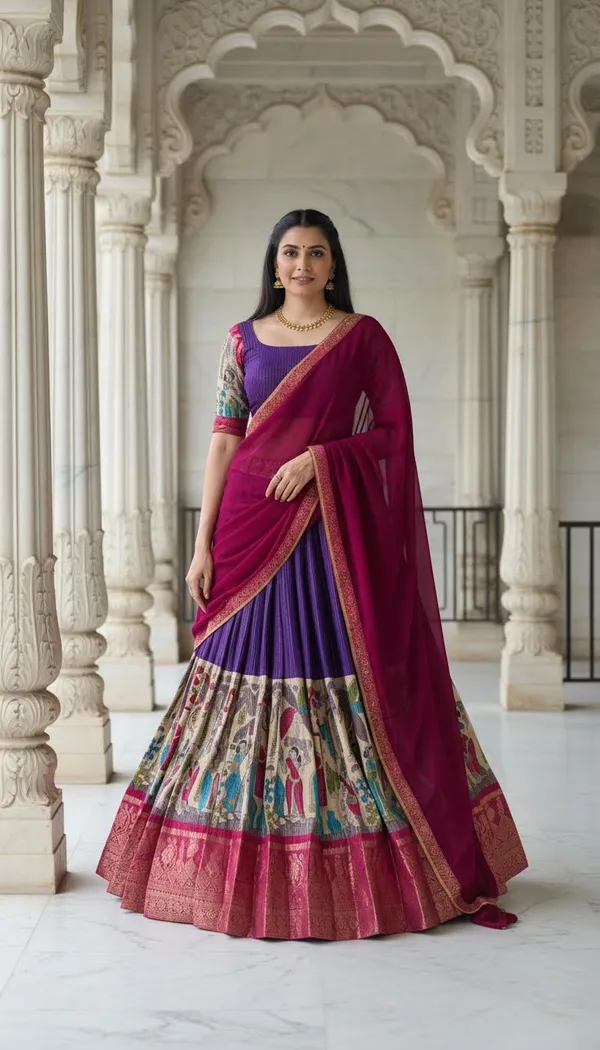 Purple_Dola_Silk_Patola_Print_Lehenga_Choli_For_Women