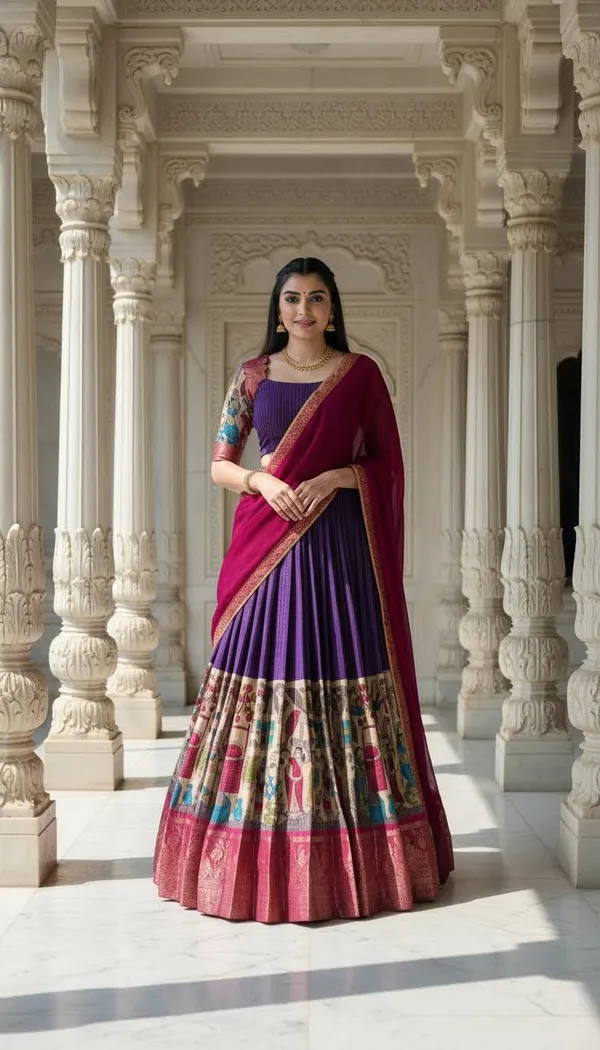 Purple_Dola_Silk_Patola_Print_Lehenga_Choli_For_Women