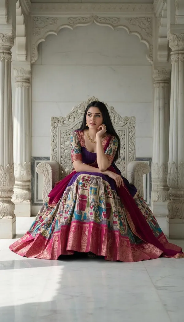 Purple_Dola_Silk_Patola_Print_Lehenga_Choli_For_Women