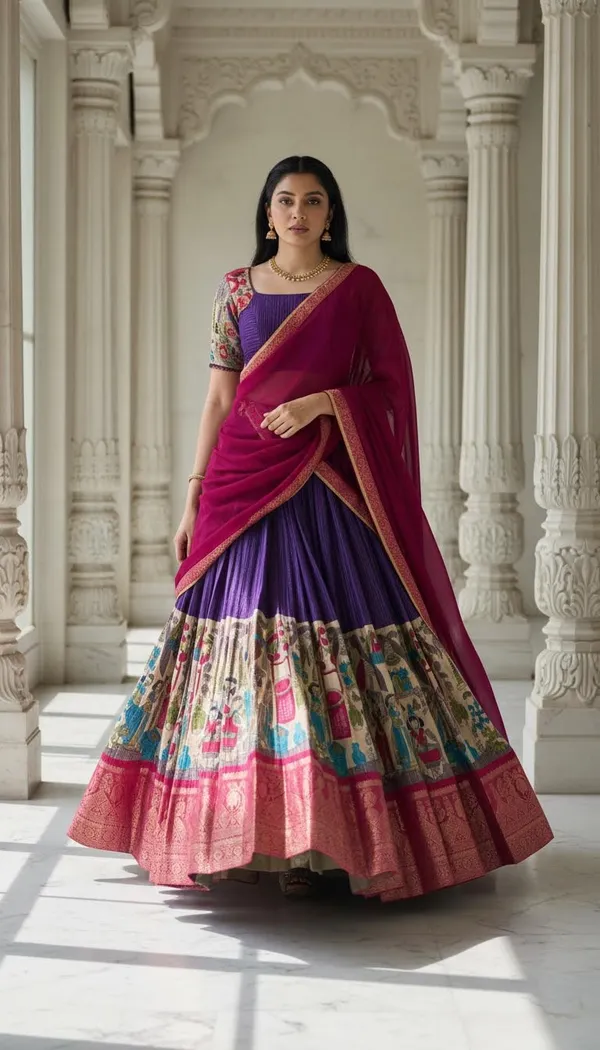 Purple_Dola_Silk_Patola_Print_Lehenga_Choli_For_Women