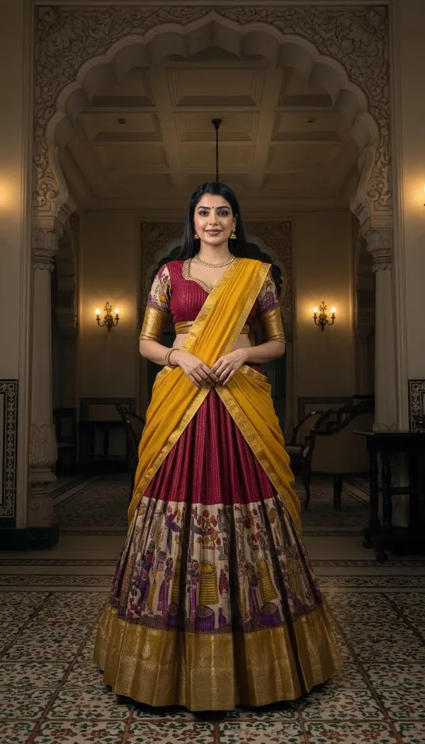 Red_Dola_Silk_Patola_Print_Lehenga_Choli_For_Women