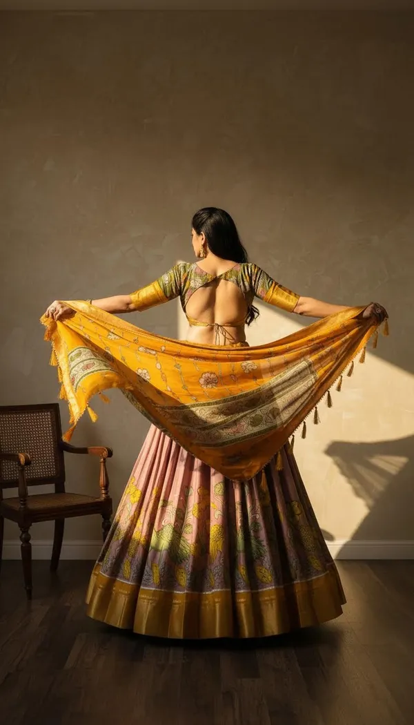 Peach_Dola_Silk_Patola_Print_Lehenga_Choli_For_Women