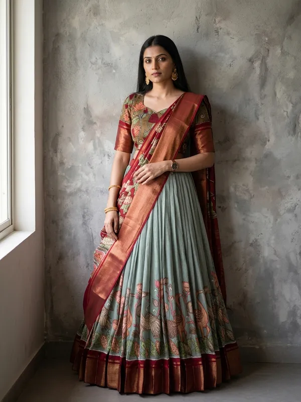 Pista_Dola_Silk_Patola_Print_Lehenga_Choli_For_Women