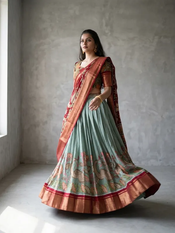 Pista_Dola_Silk_Patola_Print_Lehenga_Choli_For_Women