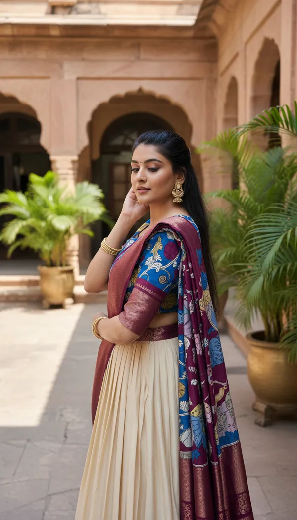 White_Dola_Silk_Patola_Print_Lehenga_Choli_For_Women
