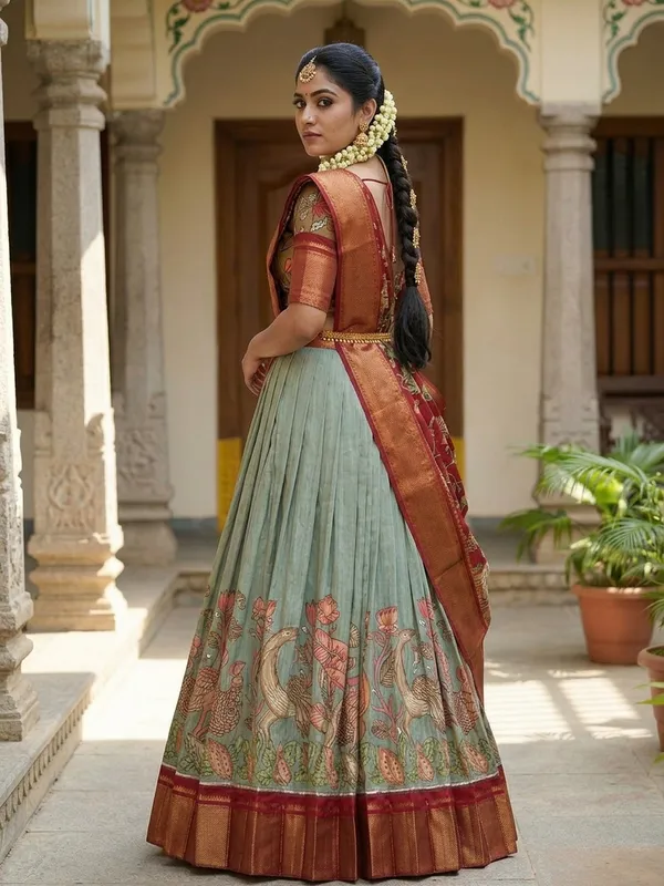 Pista_Green_Dola_Silk_Patola_Print_Lehenga_Choli_For_Women