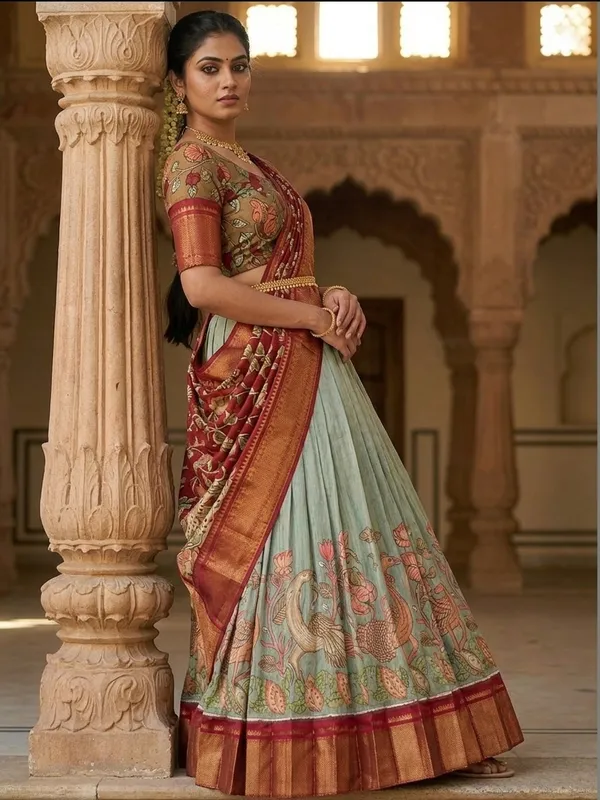 Pista_Green_Dola_Silk_Patola_Print_Lehenga_Choli_For_Women