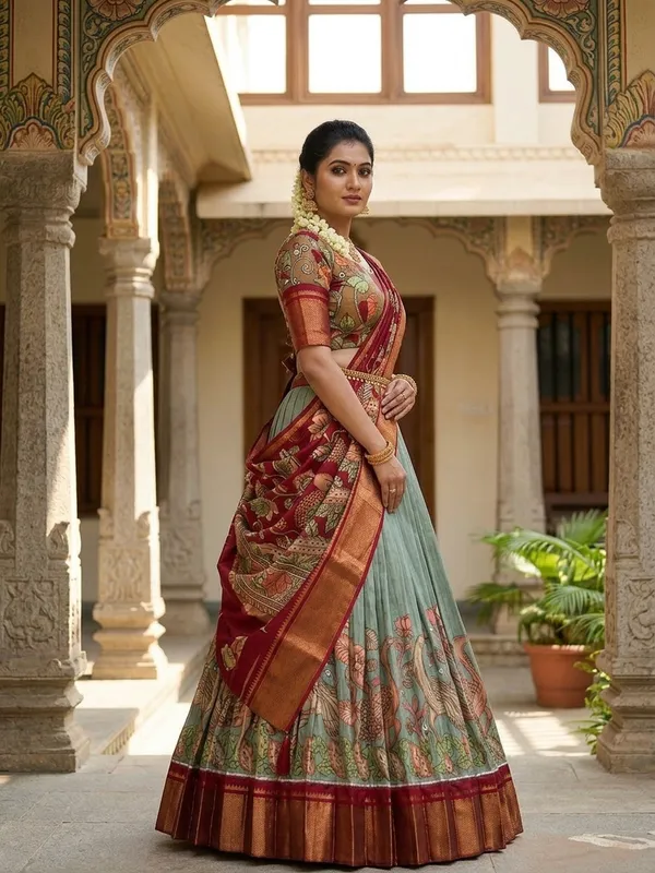 Pista_Green_Dola_Silk_Patola_Print_Lehenga_Choli_For_Women