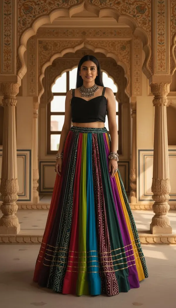 Multicolor_Rayon_Gotta_Patti_Stitched_Lehenga_Choli_For_Women