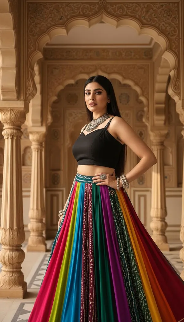 Multicolor_Rayon_Gotta_Patti_Stitched_Lehenga_Choli_For_Women